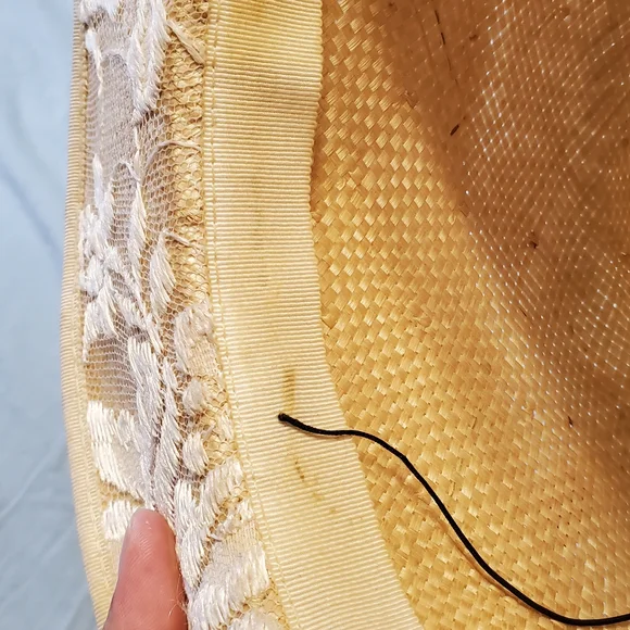 Whittall & Shon Chic Lace  Women's Straw Hat with Floral Accents - Picture 8 of 10